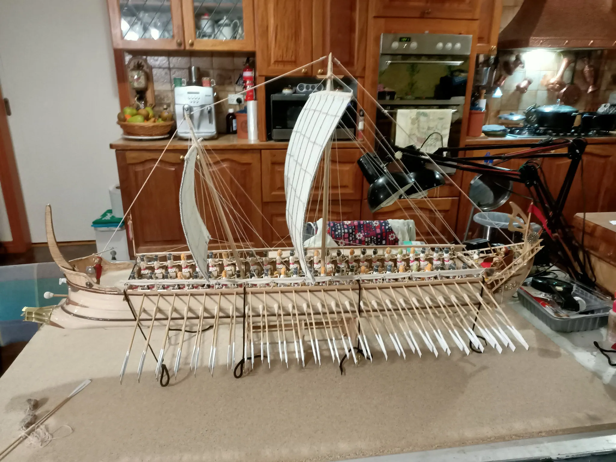 The Penteris (Work in Progress): Rigged with sails July 2021