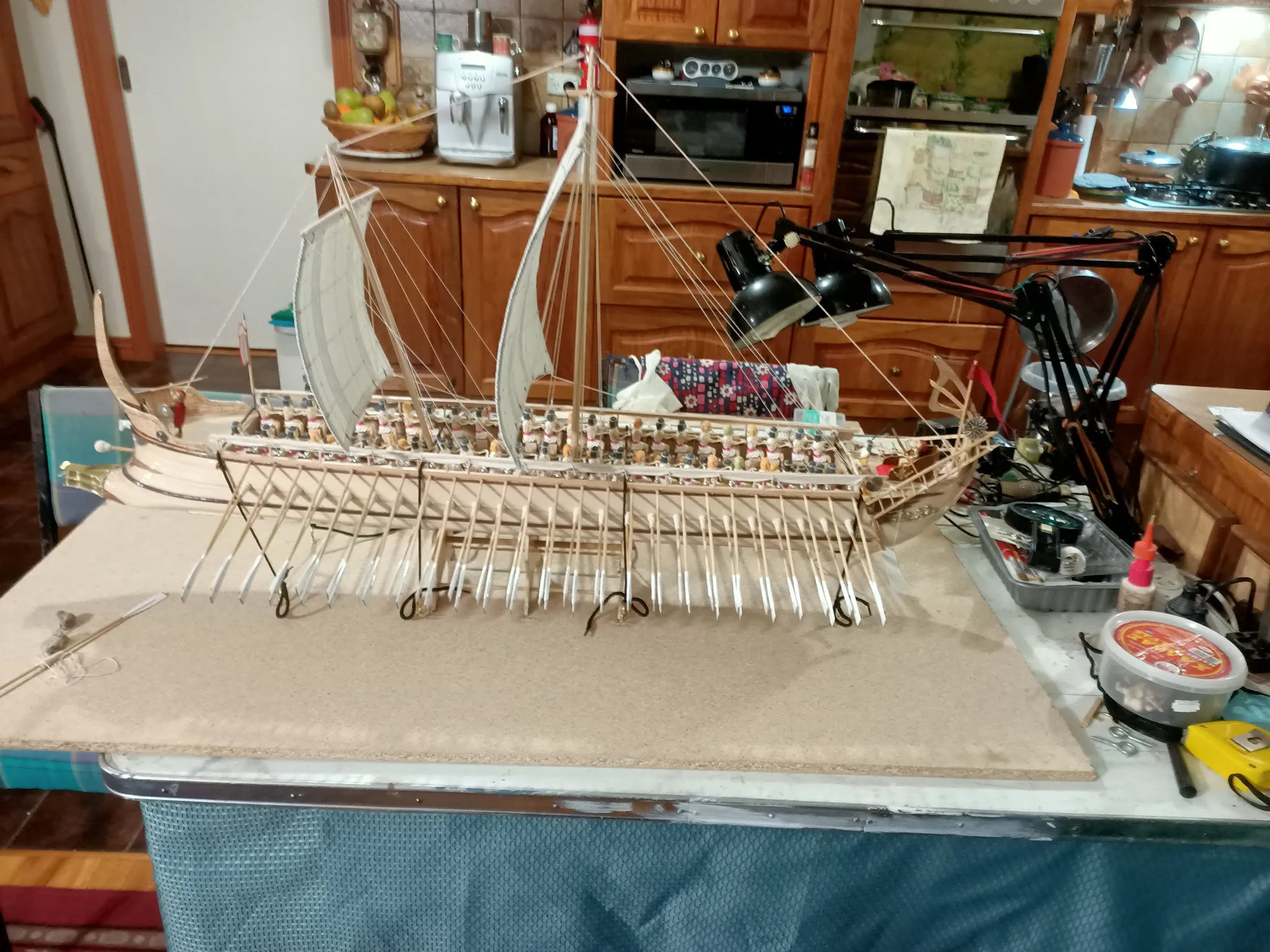 The Penteris (Work in Progress): Rigged with sails July 2021