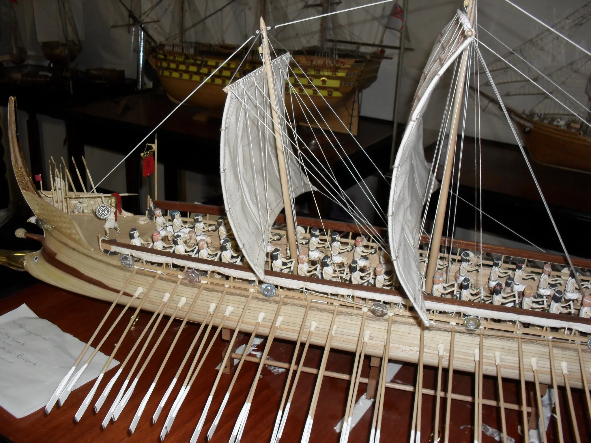 The Hekatontoros (Bireme): Sails and oars