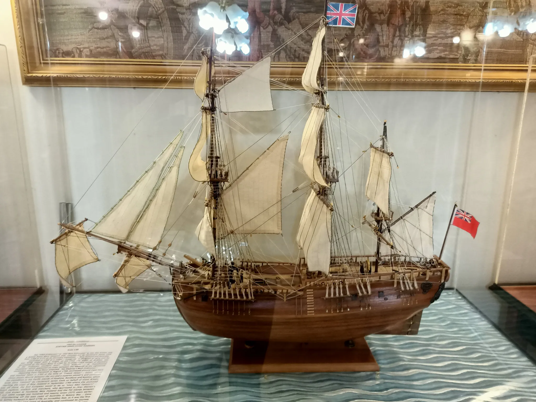 HMS Endeavour: In its display case
