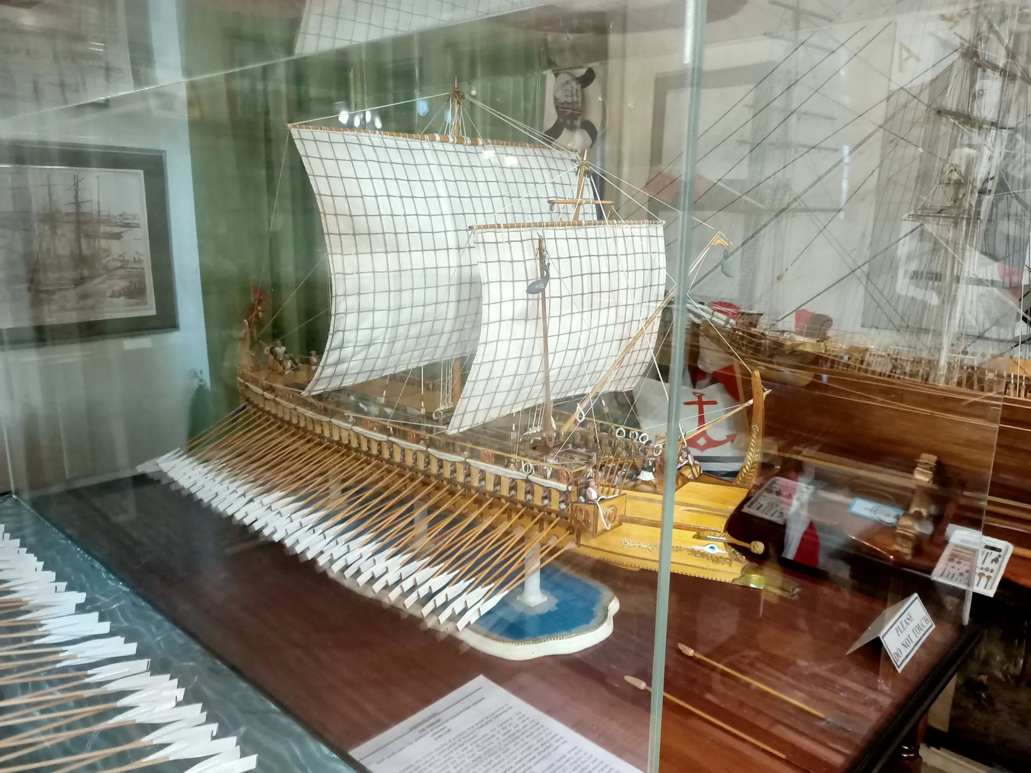 The Athenian Trireme: In its display case