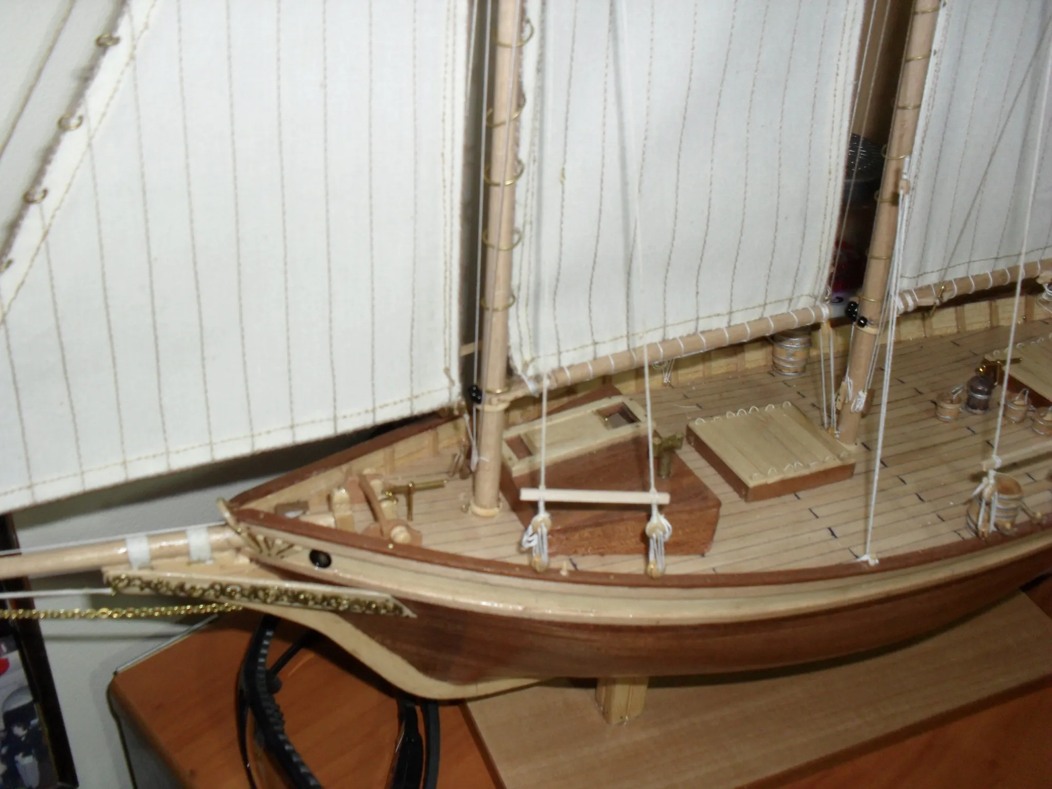 The Schooner Dove: Bow and deck