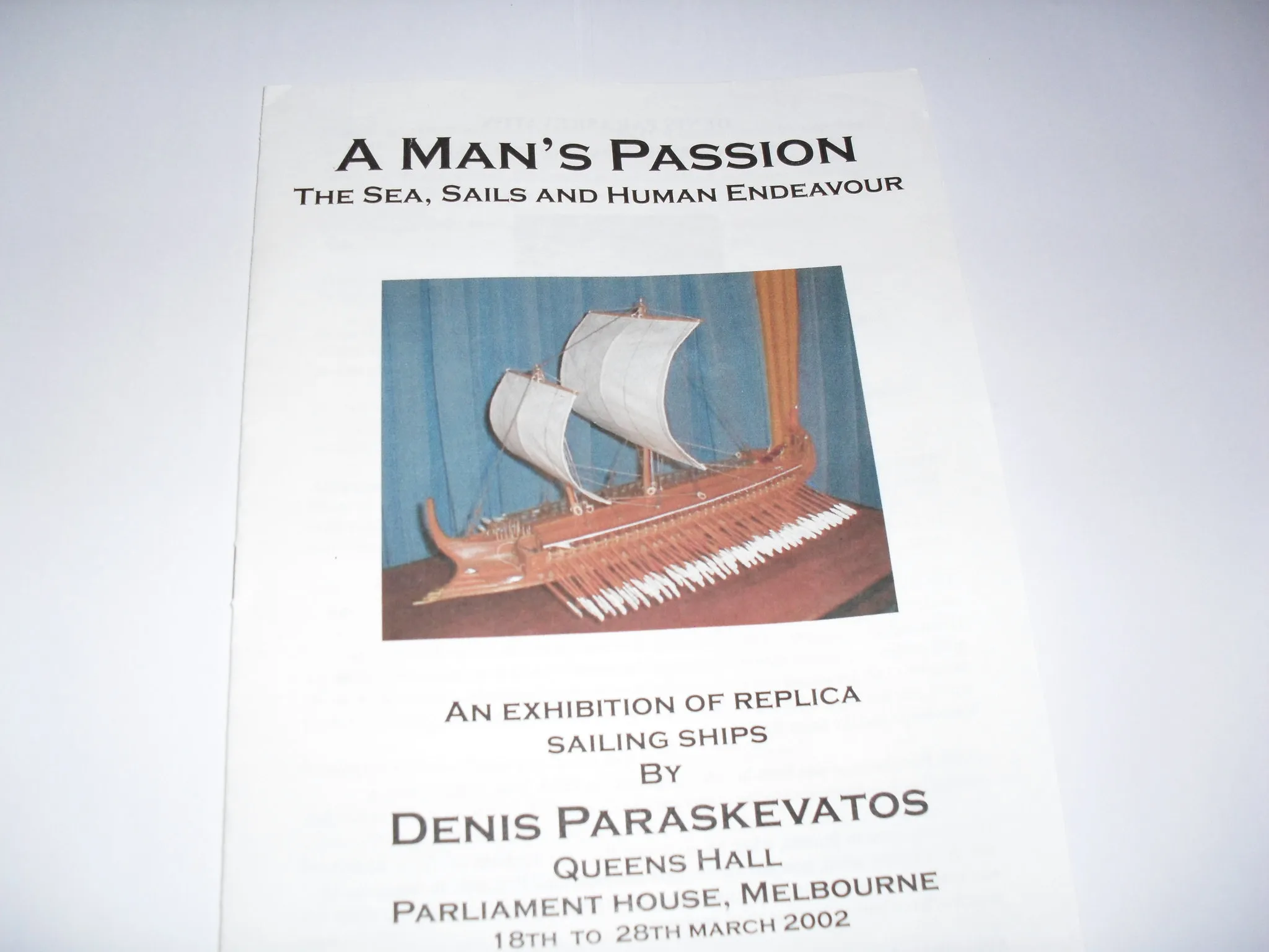 About Denis Paraskevatos: Exhibition programme Parliament House 2002