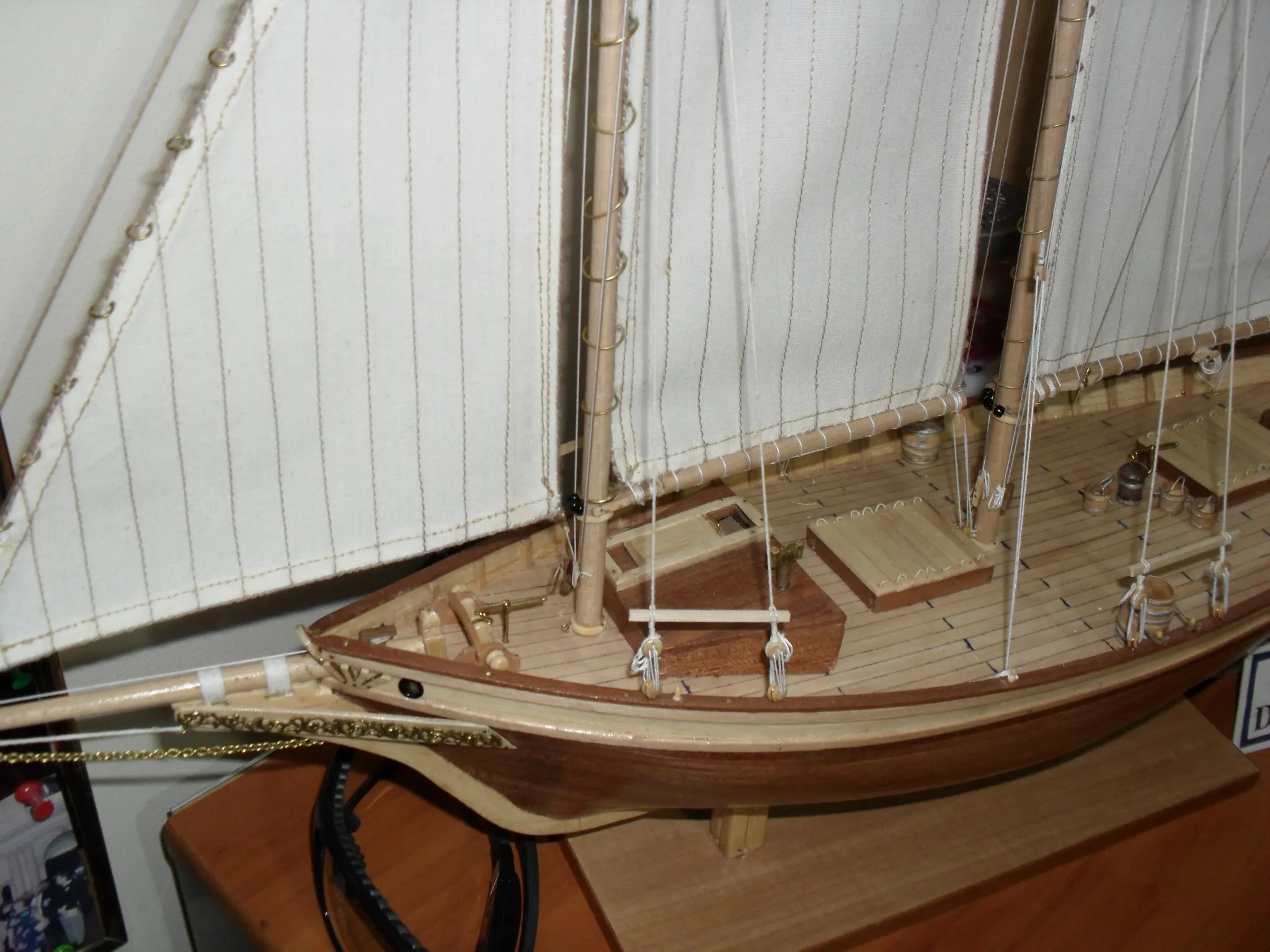 The Schooner Dove: Bow and deck