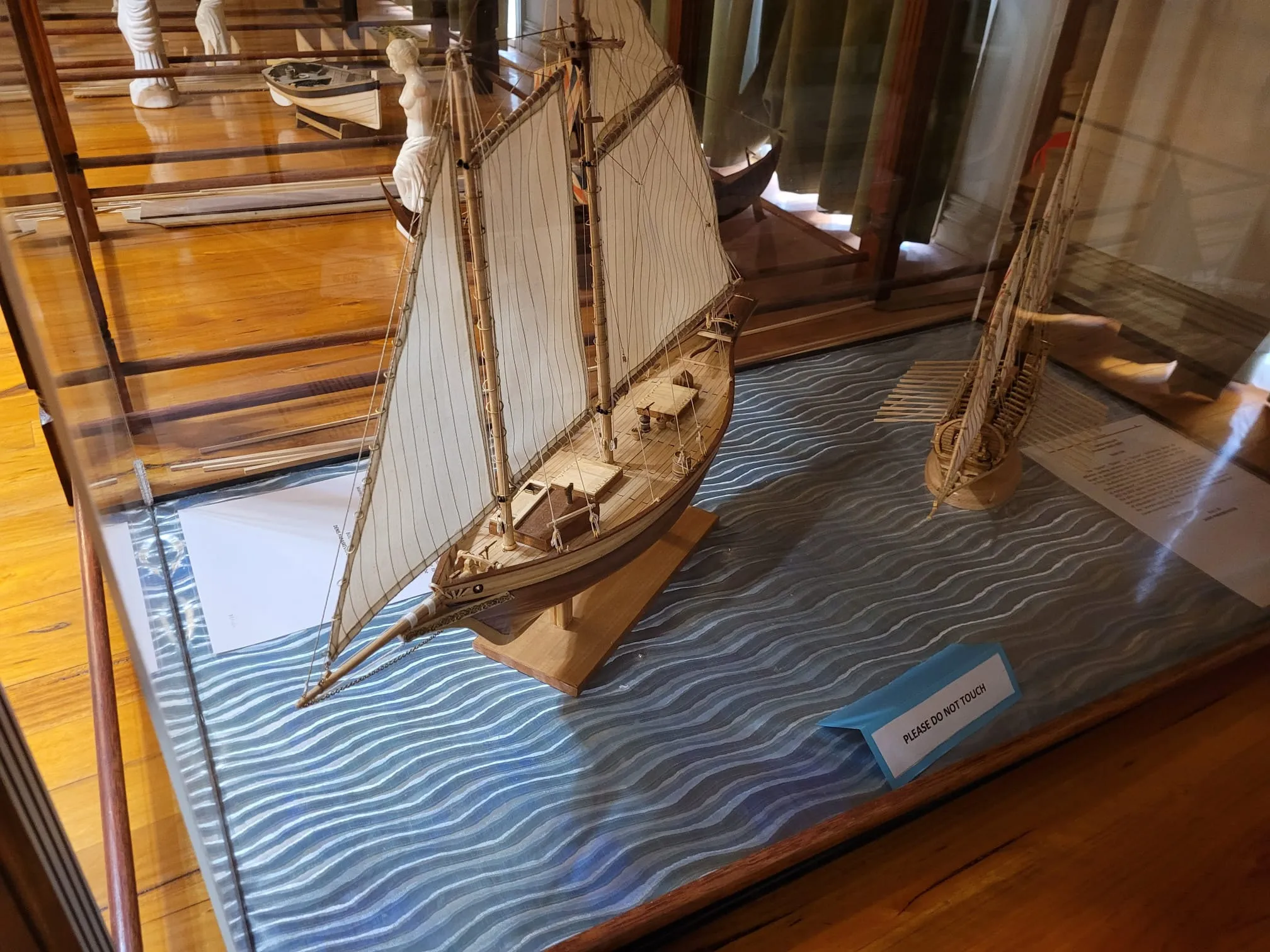 The Schooner Dove: In its display case