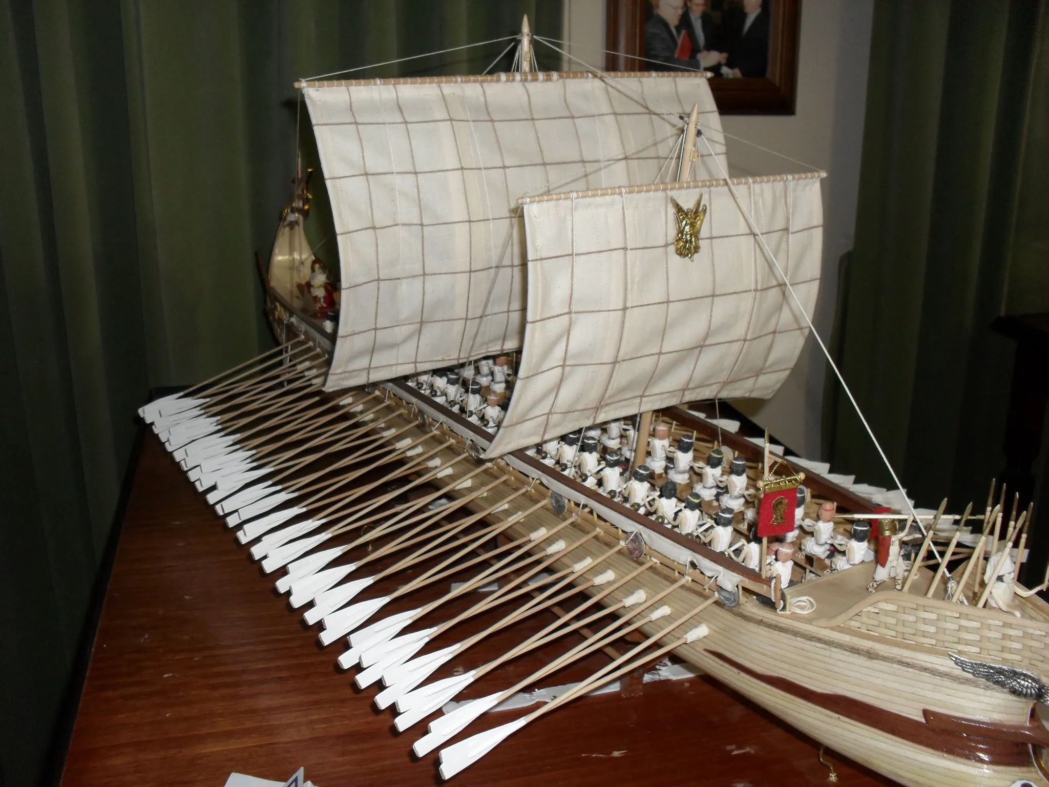 The Hekatontoros (Bireme): Sails