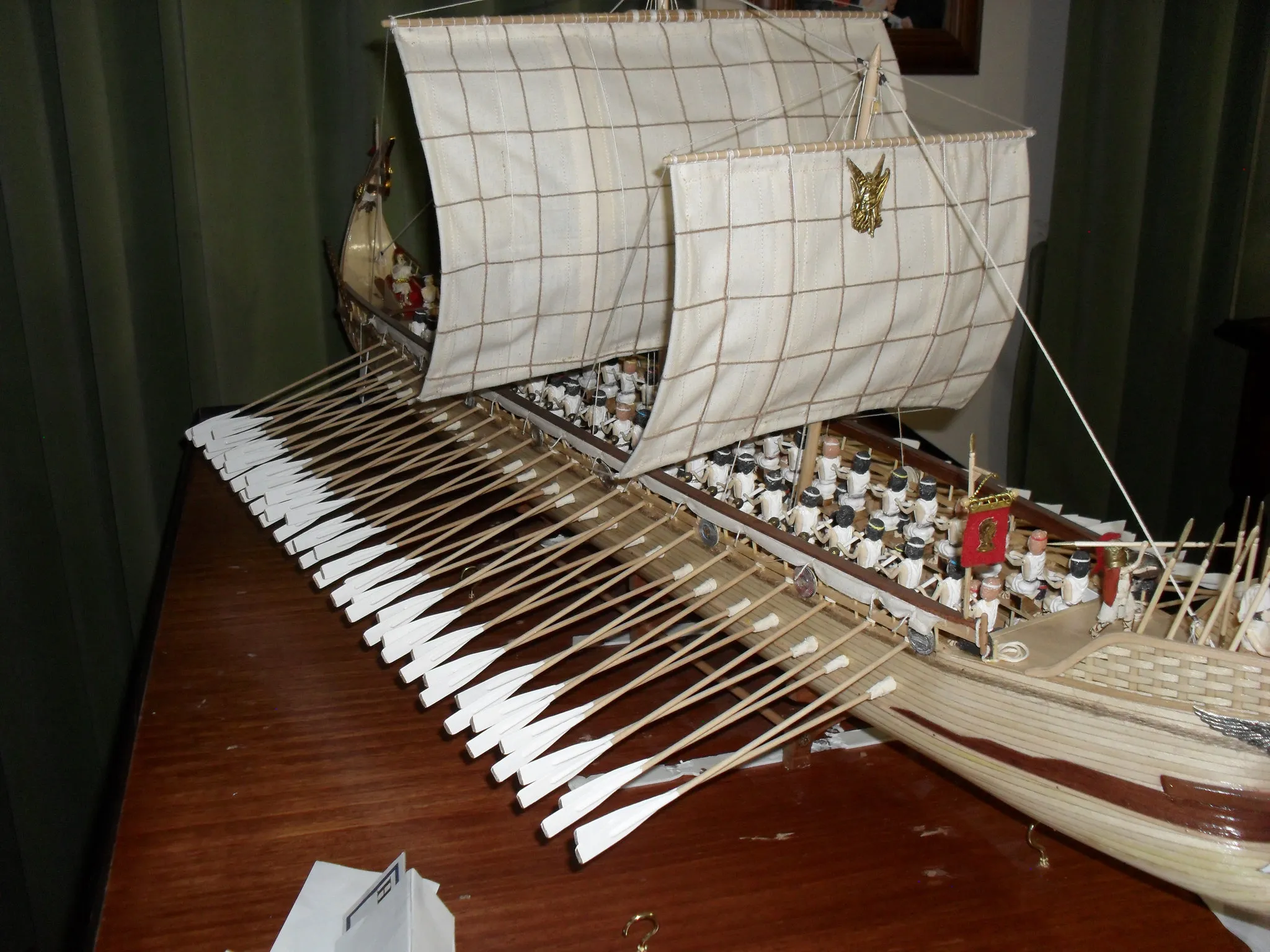 The Hekatontoros (Bireme): Sails