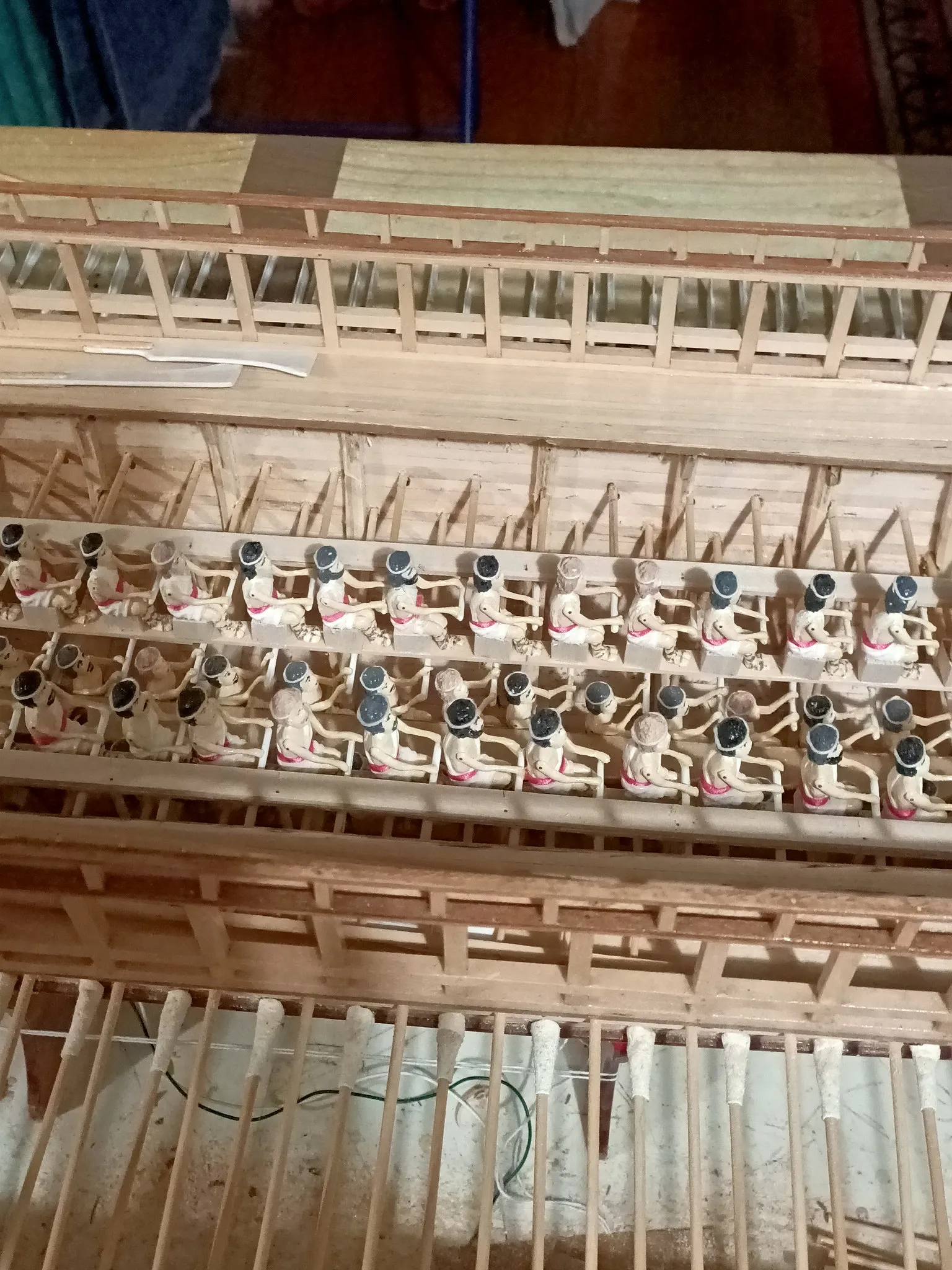 The Penteris (Work in Progress): Rowers being fitted